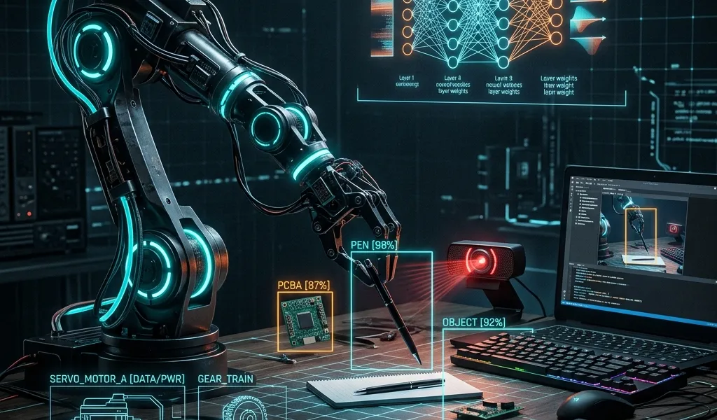 Study Table Organizing Robotic Arm — computer vision robotic system