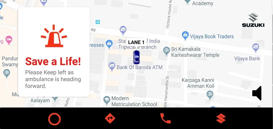 'Save a Life' — push notification sent to nearby drivers when ambulance approaches