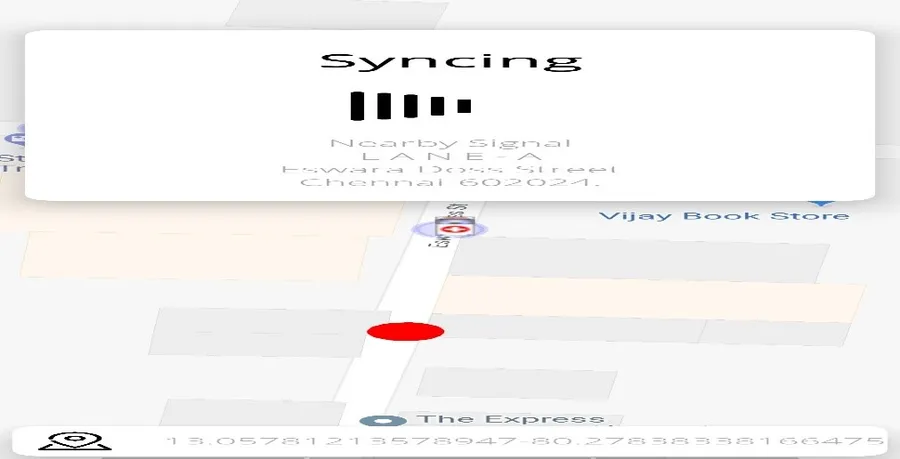 INS syncing with nearby STC — Lane A at Eswara Doss Street, Chennai
